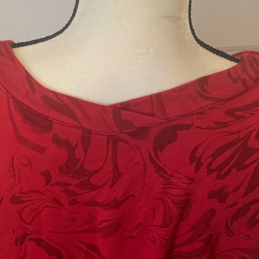 Athleta Coaster Luxe‎ Sweater Size L Red V-Neck lightweight thumb holes Relaxed - Picture 6 of 11